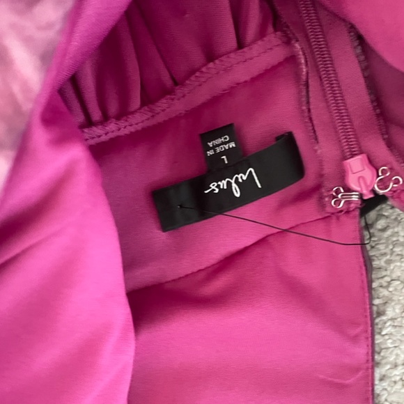 Garden Romance Magenta Floral Print Organza Maxi Dress Size Large NWT - Picture 9 of 13